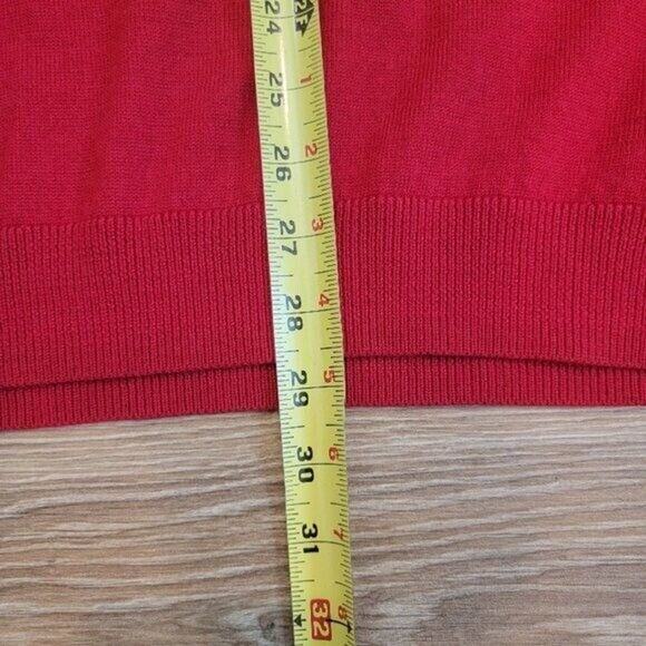 Turnbury Merino Wool Sweater Men's Sz Large Red Qtr Zip Long Sleeve Mock Co - Picture 8 of 11